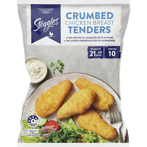 Steggles Chicken Breast Tenders Crumbed 1kg