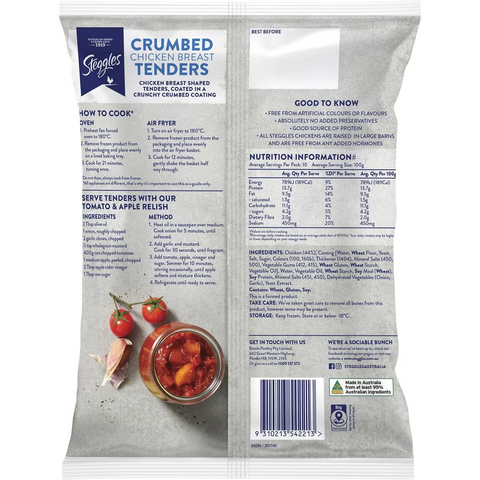 Steggles Chicken Breast Tenders Crumbed 1kg