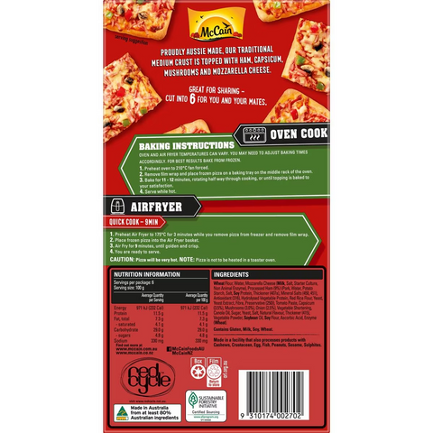 Mccain Frozen Pizza Slices Supreme 600g