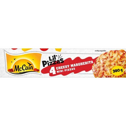 Mccain Lil Pizzas Snacks Cheesy Margherita 4 Pack