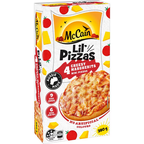 Mccain Lil Pizzas Snacks Cheesy Margherita 4 Pack