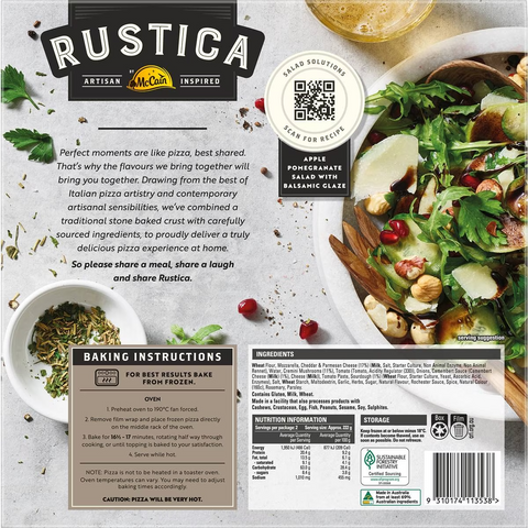 Mccain Rustica Sourdough Roasted Cremini Mushrooms Pizza 445g