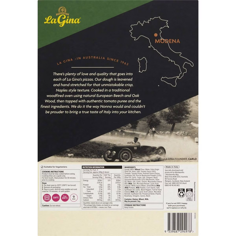 La Gina Mushroom Mozzarella & Italian Herbs Pizza 400g