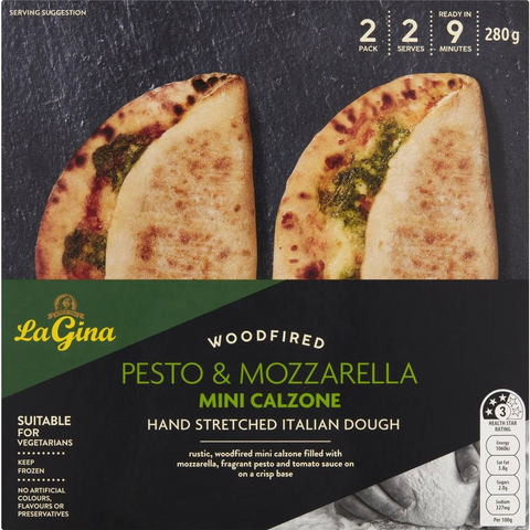 La Gina Pesto & Mozzarella 2 Pack Mini Calzone 280g