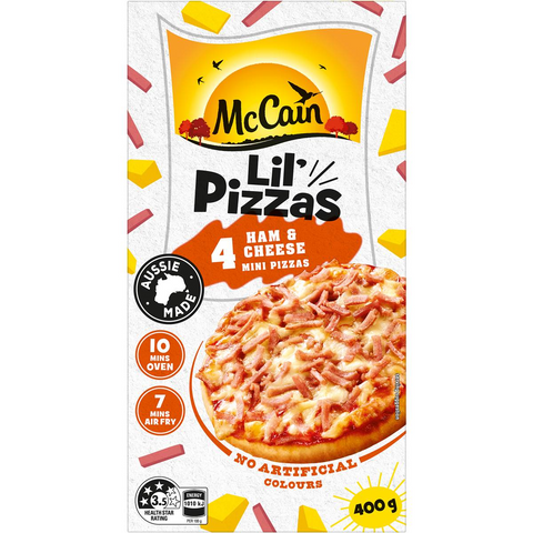 Mccain Lil Pizzas Snacks Ham & Cheese 4 Pack