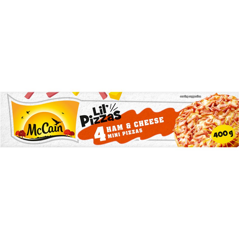 Mccain Lil Pizzas Snacks Ham & Cheese 4 Pack