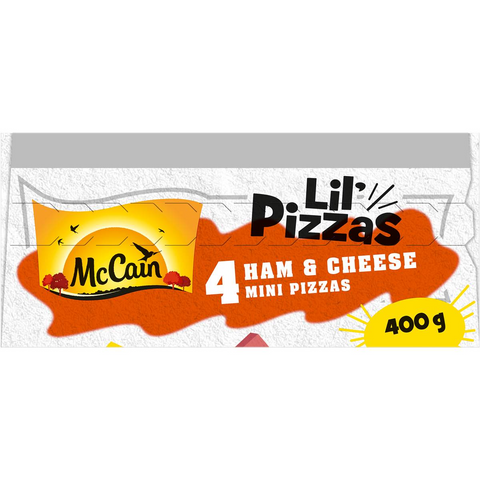 Mccain Lil Pizzas Snacks Ham & Cheese 4 Pack