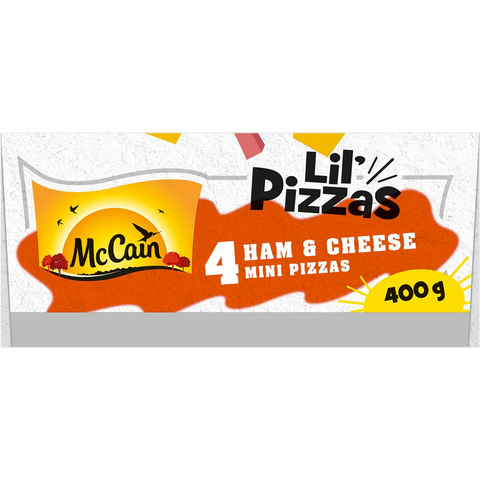 Mccain Lil Pizzas Snacks Ham & Cheese 4 Pack