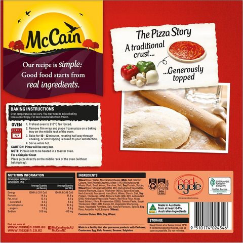 Mccain Pizza Meatlovers Bbq 500g