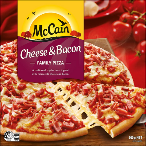 Mccain Pizza Cheese & Bacon 500g