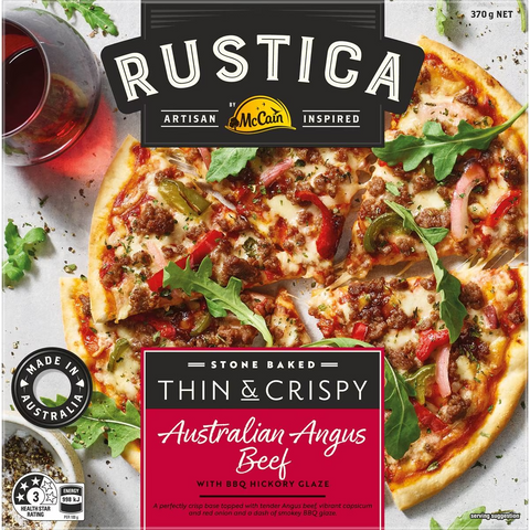 Mccain Rustica Thin & Crispy Australian Angus Beef Pizza 370g