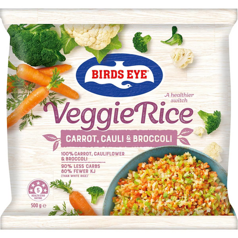 Birds Eye Veggie Rice Carrot, Cauli & Broccoli 500g