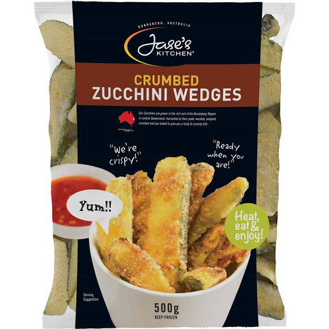 Jase's Kitchen Crumbed Zucchini Wedges 500g