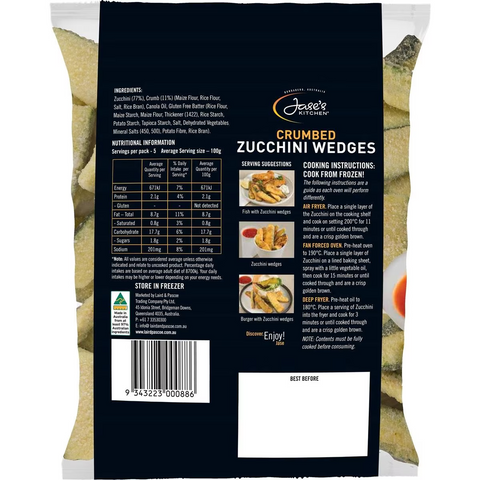 Jase's Kitchen Crumbed Zucchini Wedges 500g