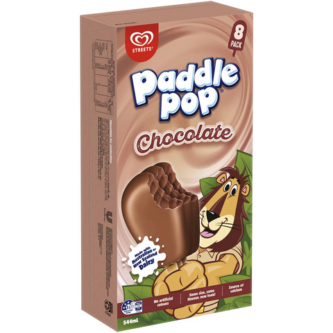 Paddle Pop Chocolate Frozen Dessert Sticks 8 Pack