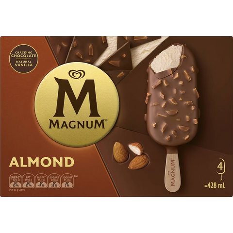 Magnum Almond Frozen Dessert Sticks 4 Pack