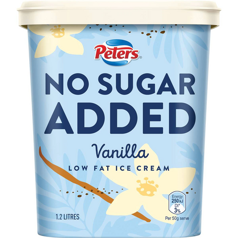 Peters No Sugar Added Vanilla Tub 1.2l