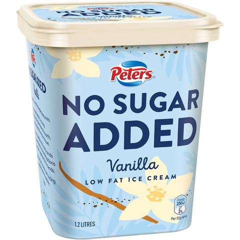 Peters No Sugar Added Vanilla Tub 1.2l