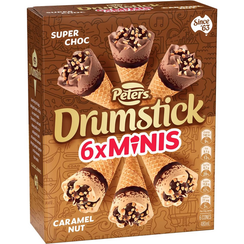 Peters Drumstick Mini Chocolate Caramel 6 Pack