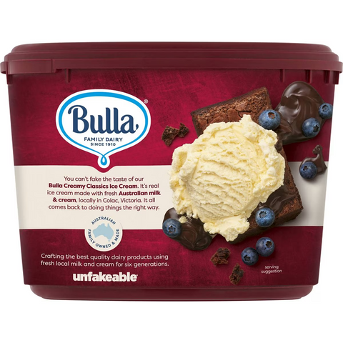 Bulla Creamy Classics Ice Cream Vanilla 2l