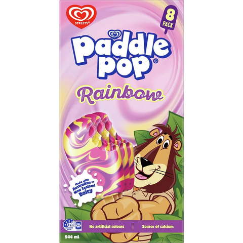 Paddle Pop Rainbow Frozen Dessert Sticks 8 Pack