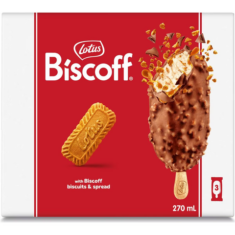 Lotus Biscoff Milk Chocolate Ice Cream Sticks 3 Pack