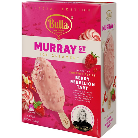 Bulla Murray St Ice Creams Berry Rebellion Tart 4 Pack