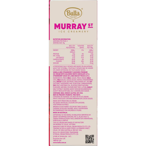 Bulla Murray St Ice Creams Berry Rebellion Tart 4 Pack