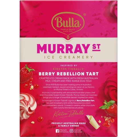 Bulla Murray St Ice Creams Berry Rebellion Tart 4 Pack