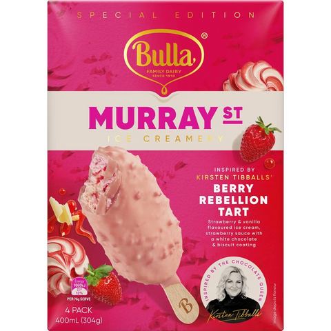 Bulla Murray St Ice Creams Berry Rebellion Tart 4 Pack