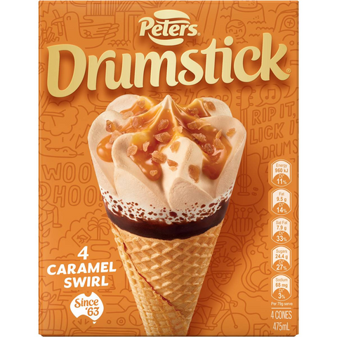 Peters Drumstick Caramel 4 Pack