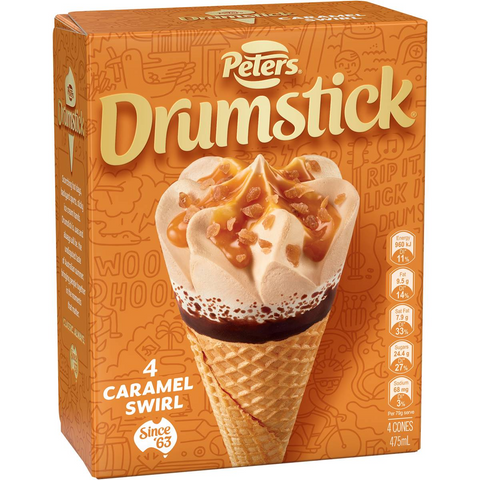 Peters Drumstick Caramel 4 Pack