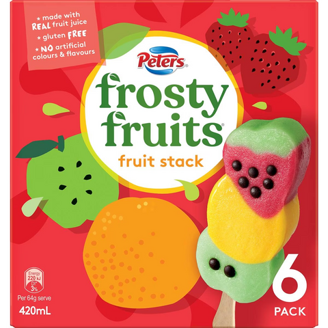 Peters Frosty Fruits Fruit Stack Ice Blocks 6 Pack