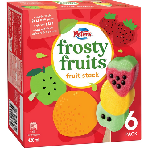 Peters Frosty Fruits Fruit Stack Ice Blocks 6 Pack