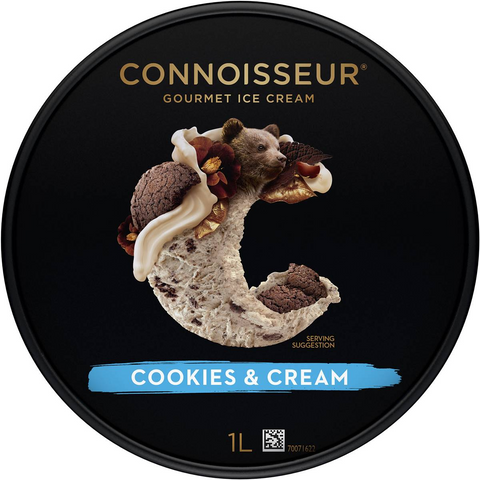 Connoisseur Ice Cream Cookies & Cream 1l Tub