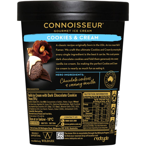 Connoisseur Ice Cream Cookies & Cream 1l Tub