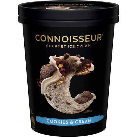 Connoisseur Ice Cream Cookies & Cream 1l Tub