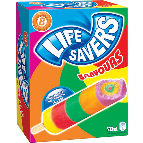 Peters Lifesavers Icy Poles Lifesavers 8 Pack