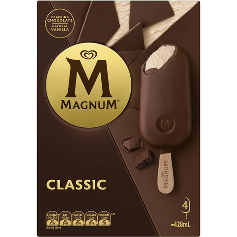 Magnum Classic Frozen Dessert Sticks 4 Pack