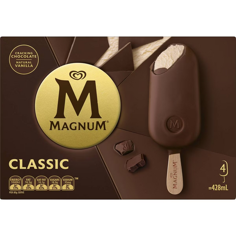 Magnum Classic Frozen Dessert Sticks 4 Pack