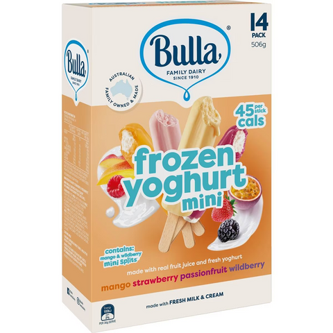 Bulla Mini Frozen Yoghurt Assorted Flavours 14 Pack