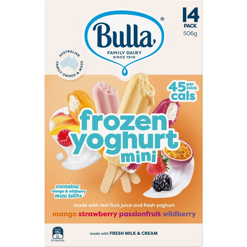 Bulla Mini Frozen Yoghurt Assorted Flavours 14 Pack