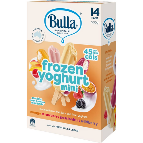 Bulla Mini Frozen Yoghurt Assorted Flavours 14 Pack