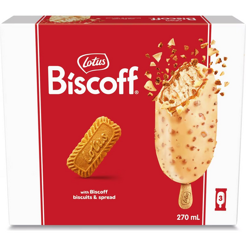 Lotus Biscoff White Chocolate Ice Cream Sticks 3 Pack