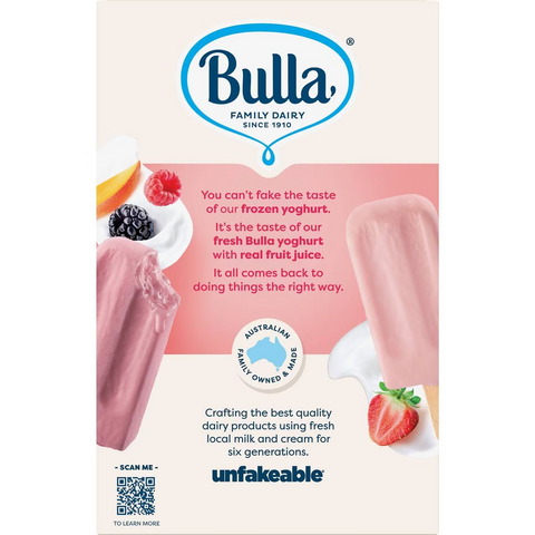 Bulla Frozen Yoghurt Strawberry, Mango & Wildberry 8 Pack