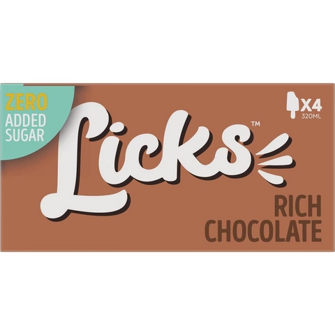 Twisted Licks Rich Chocolate Zero Added Sugar Sticks 4 Pack