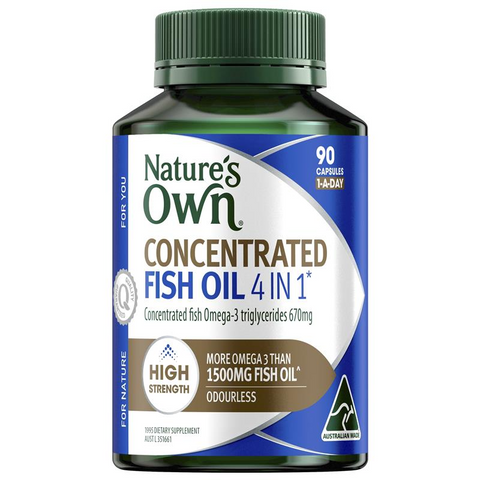 Nature's Own Fish Oil 4 in 1 Concentrated with Omega 3 - 90 Capsules