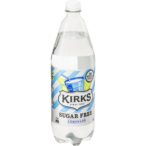 Kirks Sugar Free Lemonade Soft Drink Bottle 1.25l