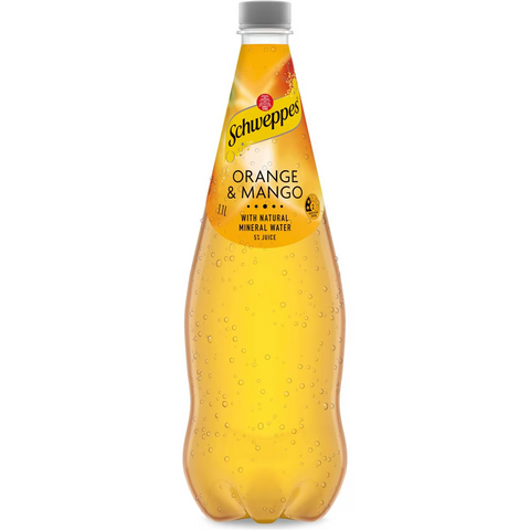 Schweppes Orange Mango Natural Mineral Water Bottle 1.1l