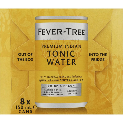 Fever-tree Indian Tonic Water Cans 150ml X8 Pack